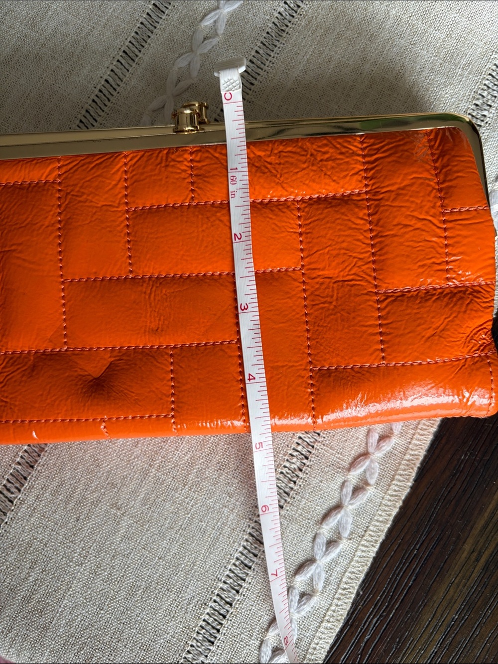 HOBO Lauren Clutch Orange Patent Frame Clutch - Picture 12 of 12
